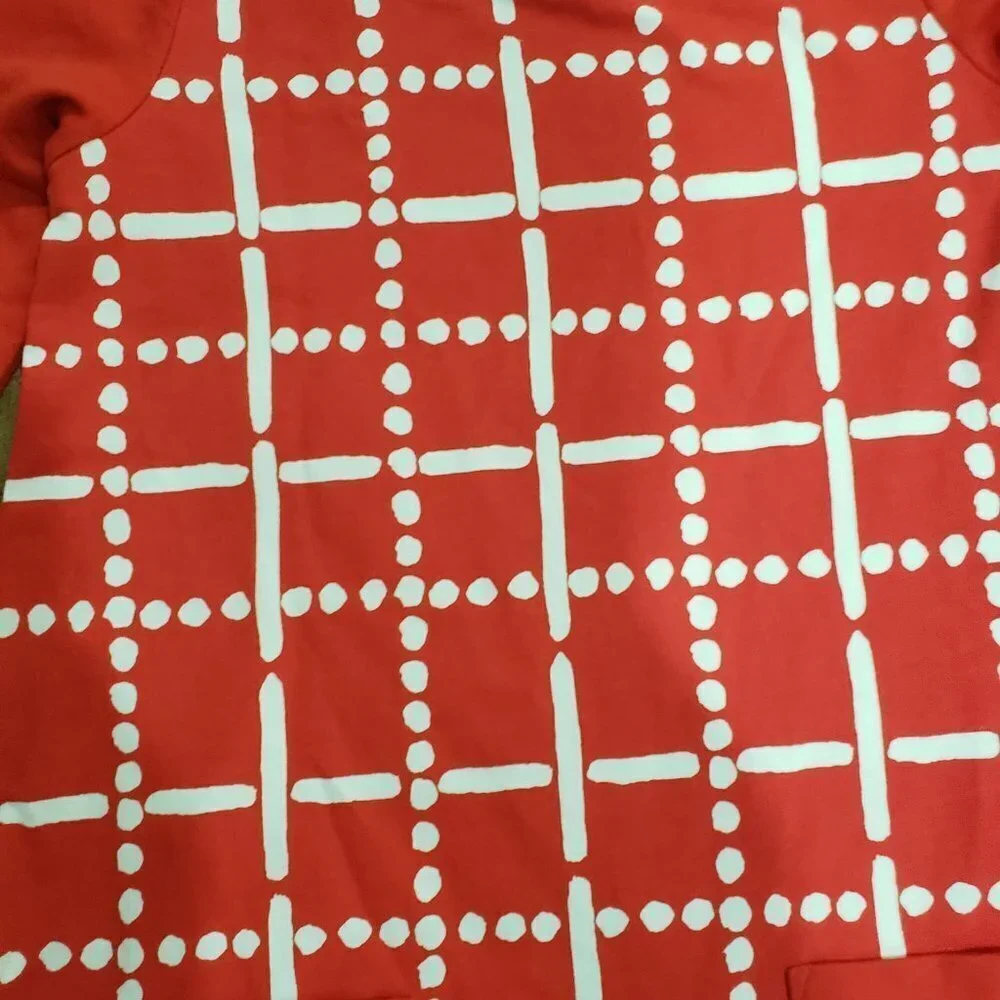 Gymboree Girl’s Red & White Grid Long Sleeve Dress - Size 10 - With Front Pocket